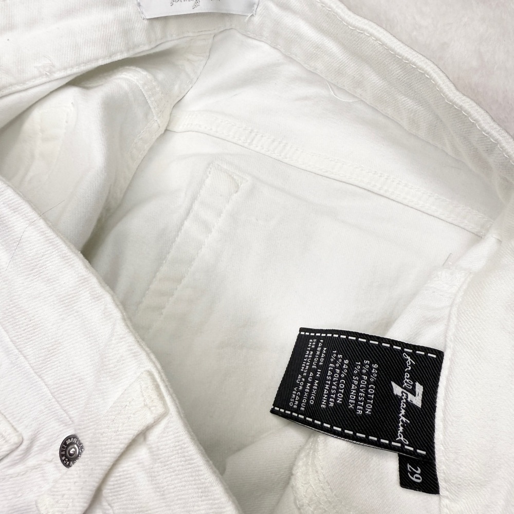 7 For All Mankind White Skinny Jeans with Contrast Stitching - Picture 5 of 5
